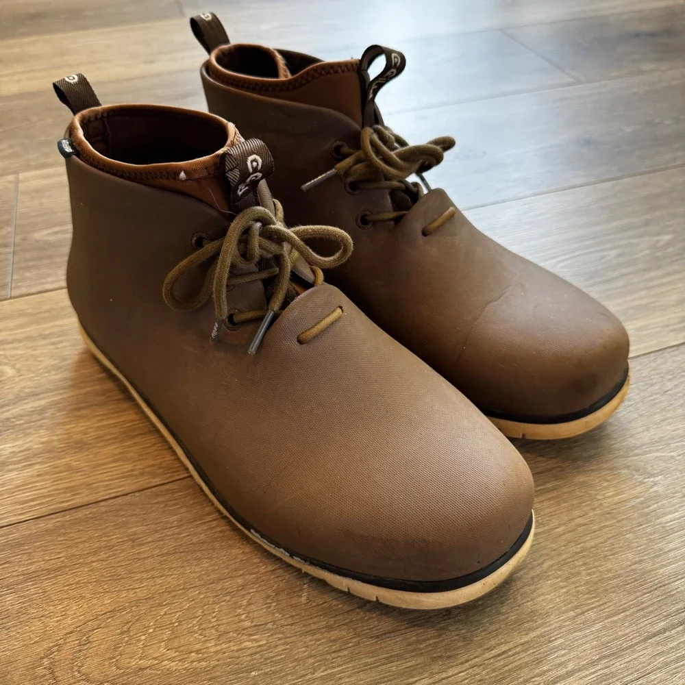 Ccilu Panto Pola Men Waterproof Rain Boots Brown Chukka US 10 Men Outdoor Garden